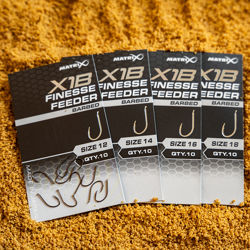 Matrix X1B Finesse Feeder Barbed Spade End Hooks